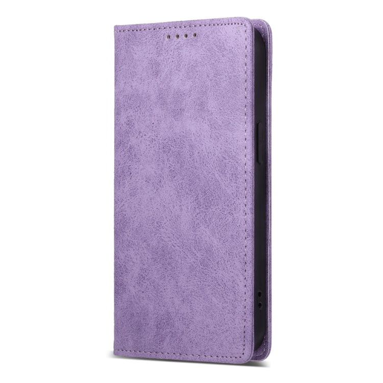 For iPhone 16e Business Solid Color Magnetic RFID Leather Phone Case(Purple) - iPhone 16e Cases by PMC TechLife | Online Shopping South Africa | PMC TechLife | Buy Now Pay Later Mobicred