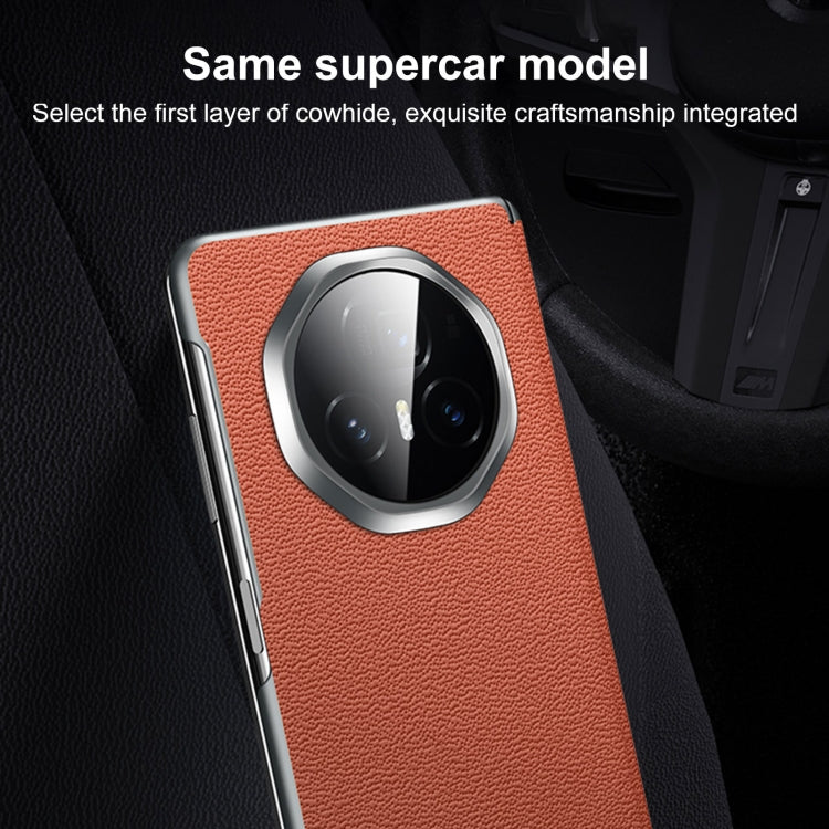 For Honor Magic Vs3 SULADA Frameless Top Layer Cowhide Leather + PC Phone Case(Dark Brown) - free shipping - PMC Jewellery - Order now!