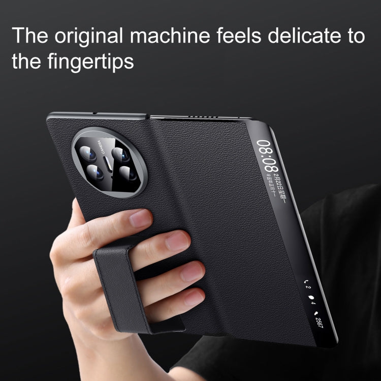 For Huawei Mate X5 / X3 SULADA Smart Series Wristband Holder Smart View Window Genuine Leather Phone Case(Green) - free shipping - PMC TechLife - Order now!