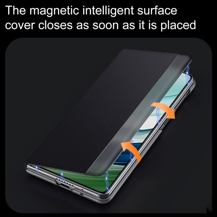 For Huawei Mate X5 / X3 SULADA Smart Series Wristband Holder Smart View Window Genuine Leather Phone Case(Green) - free shipping - PMC TechLife - Order now!
