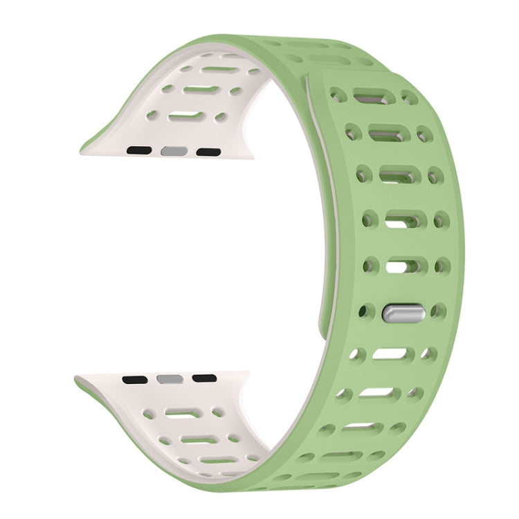 For Apple Watch SE 2023 44mm Single Pin Magnetic Silicone Watch Band(Mint Green Starlight) - free shipping - PMc TechLife - Order now!