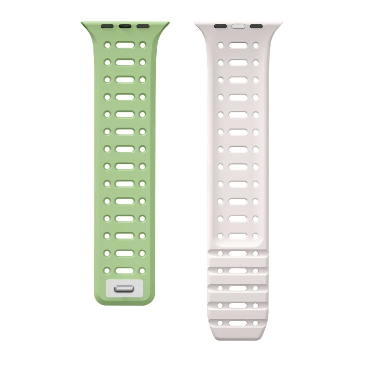 For Apple Watch SE 2023 44mm Single Pin Magnetic Silicone Watch Band(Mint Green Starlight) - free shipping - PMc TechLife - Order now!