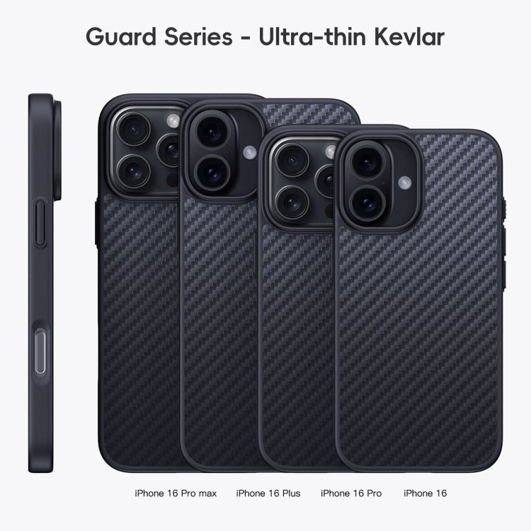 For iPhone 16 Plus Carbon Fiber Kevlar MagSafe Magnetic Phone Case(Black) - free shipping - PMC Jewellery - Order now!