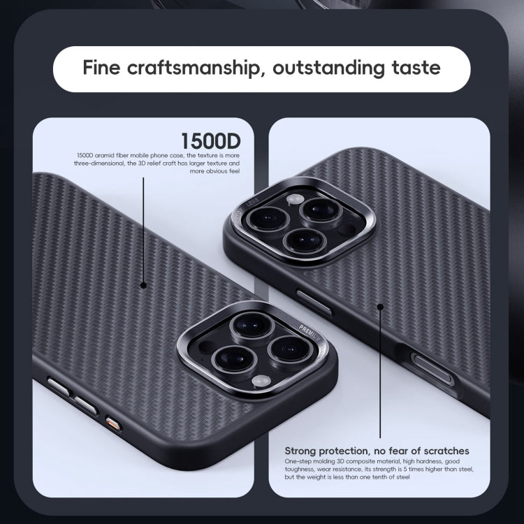 For iPhone 16 Plus Carbon Fiber Kevlar MagSafe Magnetic Phone Case(Black) - free shipping - PMC Jewellery - Order now!