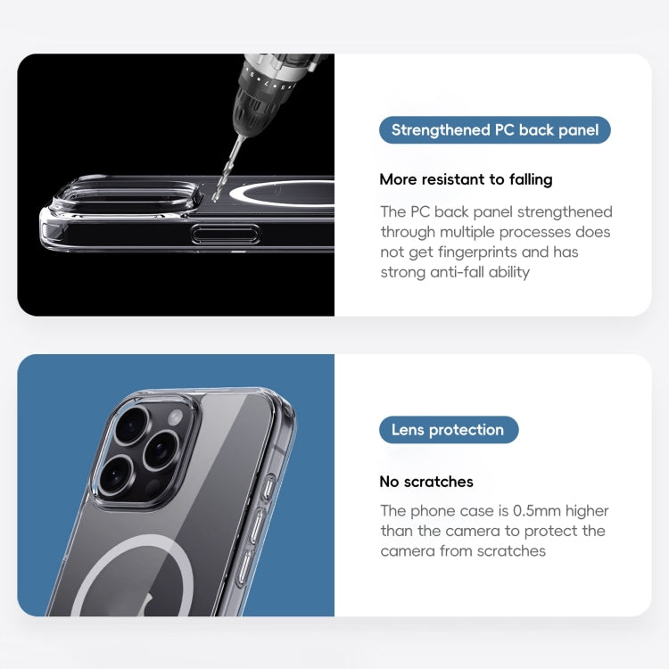 For iPhone 16 Plus Crystal Clear MagSafe Magnetic Phone Case(Transparent Black) - free shipping - PMC Jewellery - Order now!