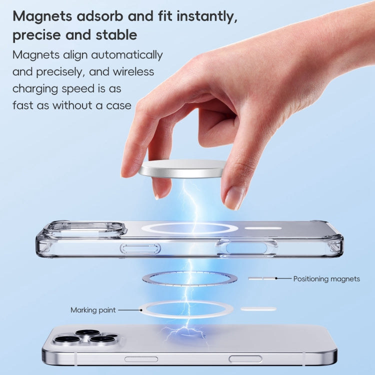 For iPhone 16 Plus Crystal Clear Frosted MagSafe Magnetic Phone Case(Transparent Titanium Blue) - free shipping - PMC Jewellery - Order now!