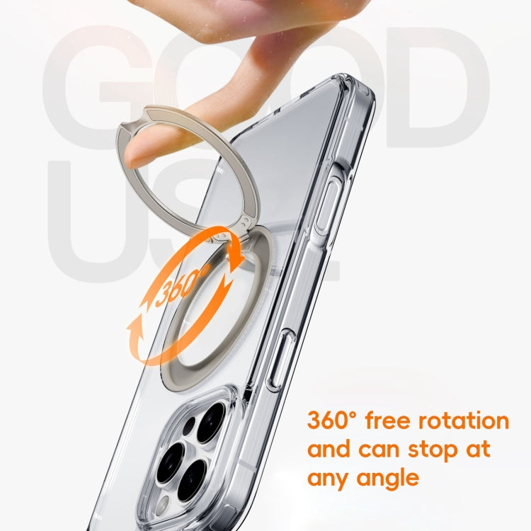 For iPhone 16 Plus Crystal Clear MagSafe Magnetic Holder Phone Case(Transparent) - free shipping - PMC Jewellery - Order now!