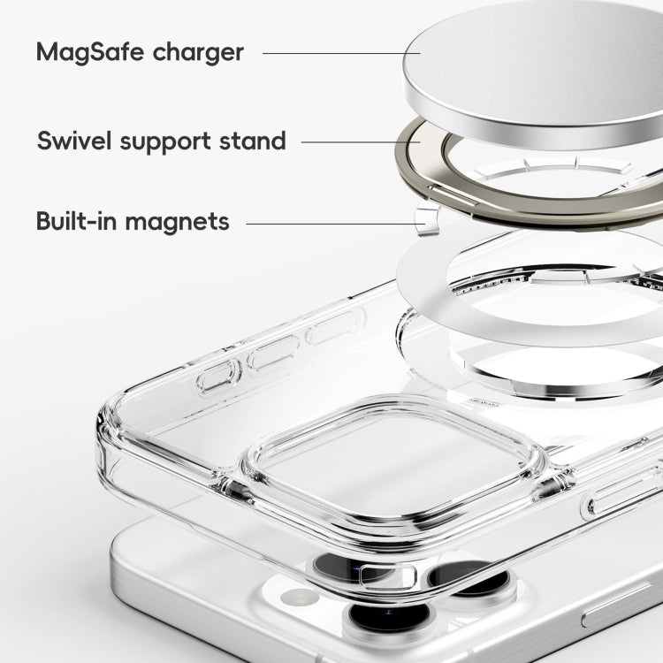 For iPhone 16 Plus Crystal Clear MagSafe Magnetic Holder Phone Case(Transparent) - free shipping - PMC Jewellery - Order now!