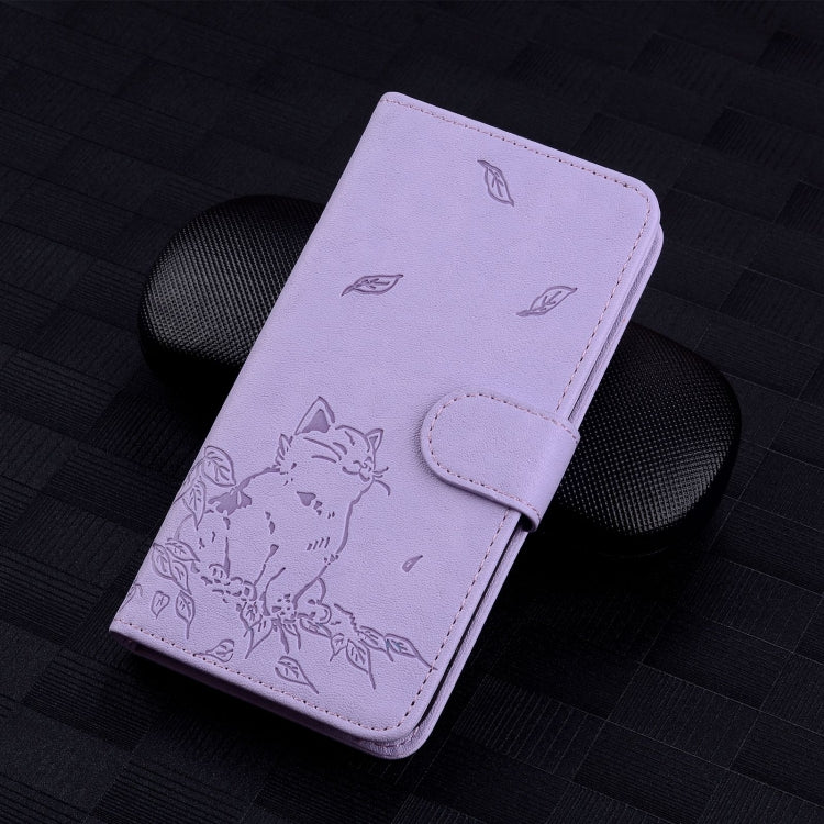 For Redmi K70 Ultra Cute Cat Embossed Leather Phone Case(Purple) - free shipping - PMC Jewellery - Order now!