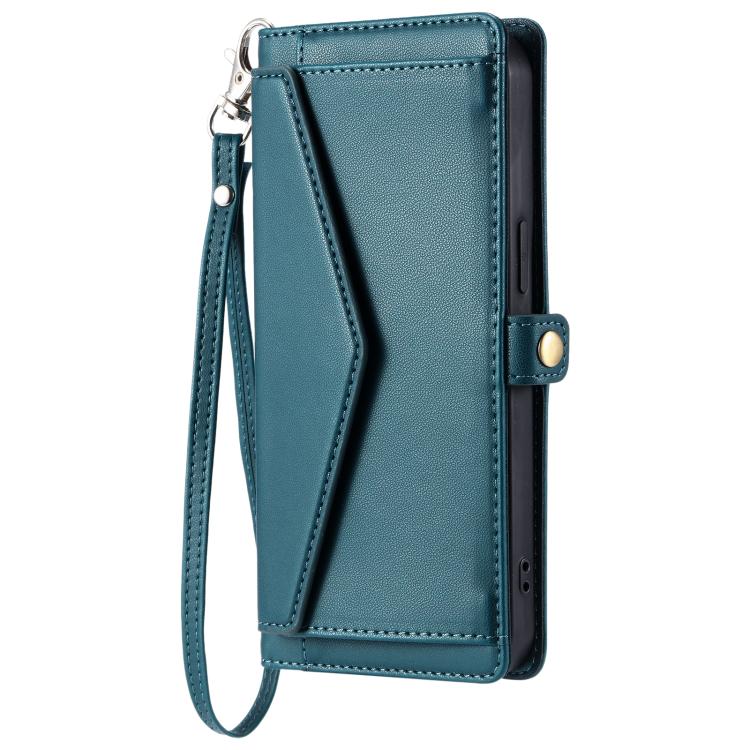 For iPhone 16e Wallet Multi-card Slot Leather Phone Case with Lanyard(Green) - iPhone 16e Cases by PMC TechLife | Online Shopping South Africa | PMC TechLife | Buy Now Pay Later Mobicred