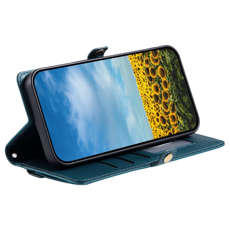 For iPhone 16e Wallet Multi-card Slot Leather Phone Case with Lanyard(Green) - iPhone 16e Cases by PMC TechLife | Online Shopping South Africa | PMC TechLife | Buy Now Pay Later Mobicred