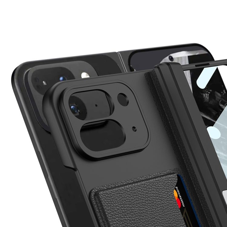 For Google Pixel 9 Pro Fold GKK Integrated Fold Hinge Card Slot Phone Case with Holder(Black) - free shipping - PMC Jewellery - Order now!