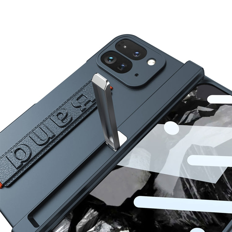 For Google Pixel 9 Pro Fold GKK Integrated Fold Hinge Wrist Strap Phone Case with Holder(Green) - free shipping - PMC Jewellery - Order now!