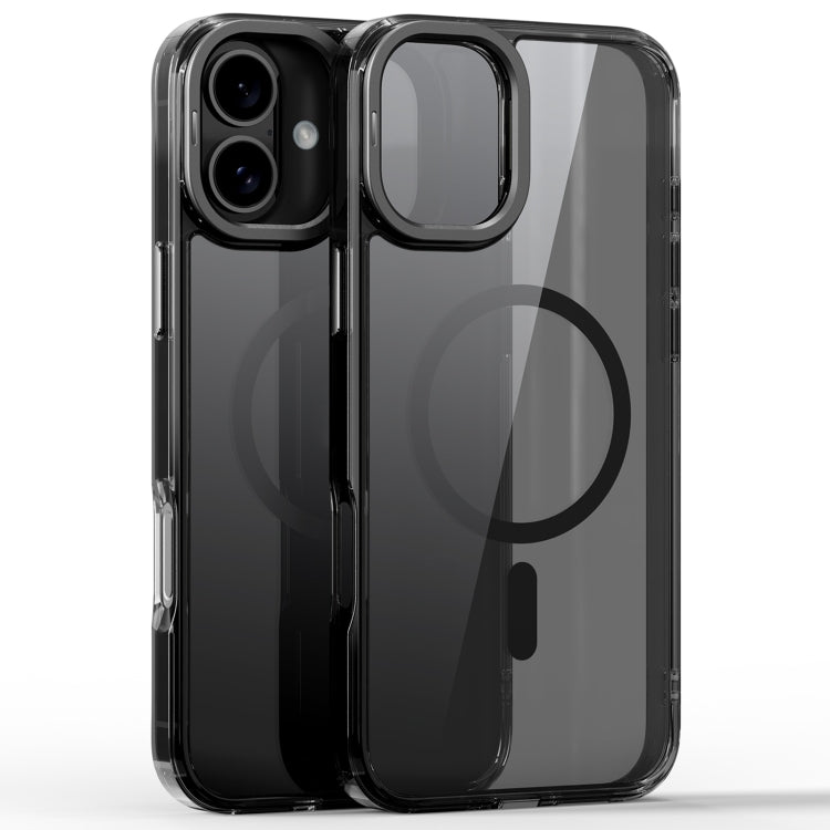 For iPhone 16 Plus Mirror Crystal Clear Lens Holder MagSafe Magnetic Phone Case(Transparent Black) - free shipping - PMC Jewellery - Order now!