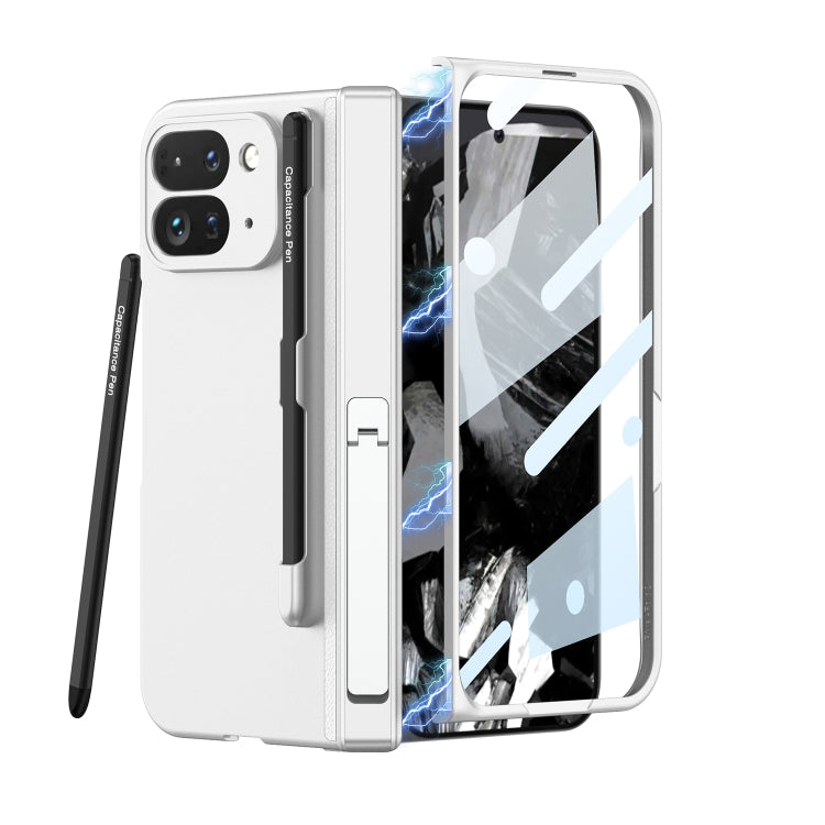 For Google Pixel 9 Pro Fold GKK Integrated Magnetic Full Coverage Flip Phone Case, Included Pen(Silver) - free shipping - PMC Jewellery - Order now!