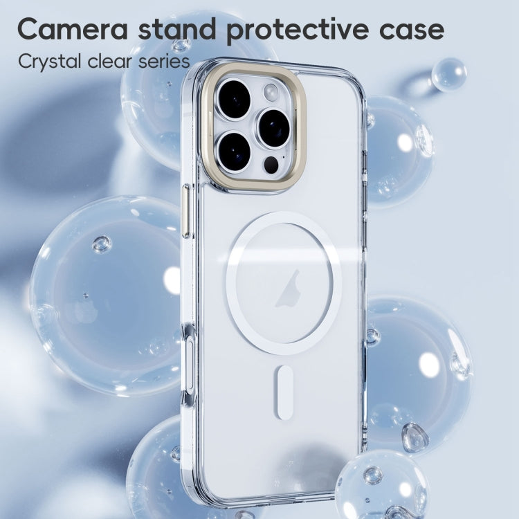 For iPhone 16 Pro Max Frosted Crystal Clear Lens Holder MagSafe Magnetic Phone Case(Transparent) - free shipping - PMC Jewellery - Order now!
