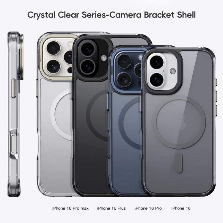 For iPhone 16 Pro Max Frosted Crystal Clear Lens Holder MagSafe Magnetic Phone Case(Transparent) - free shipping - PMC Jewellery - Order now!