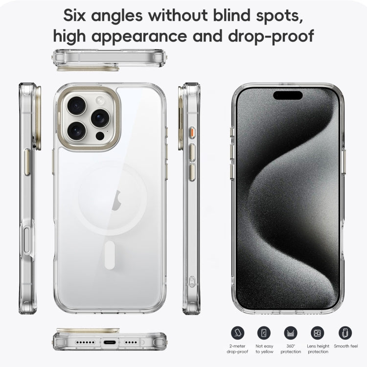 For iPhone 16 Plus Frosted Crystal Clear Lens Holder MagSafe Magnetic Phone Case(Transparent) - free shipping - PMC Jewellery - Order now!