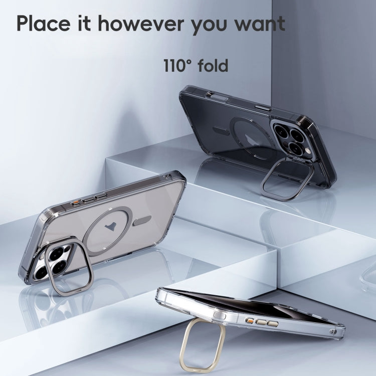 For iPhone 16 Plus Frosted Crystal Clear Lens Holder MagSafe Magnetic Phone Case(Transparent) - free shipping - PMC Jewellery - Order now!