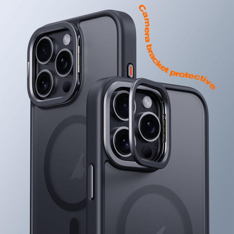 For iPhone 16 Plus Frosted Lens Holder MagSafe Magnetic Phone Case(Puprle) - free shipping - PMC Jewellery - Order now!