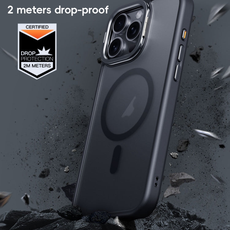 For iPhone 16 Plus Frosted Lens Holder MagSafe Magnetic Phone Case(Puprle) - free shipping - PMC Jewellery - Order now!