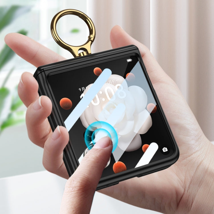 For Honor Magic V Flip GKK Integrated Magnetic Folding Hinge Full Coverage Phone Case with Ring Holder(Black) - free shipping - PMC Jewellery - Order now!
