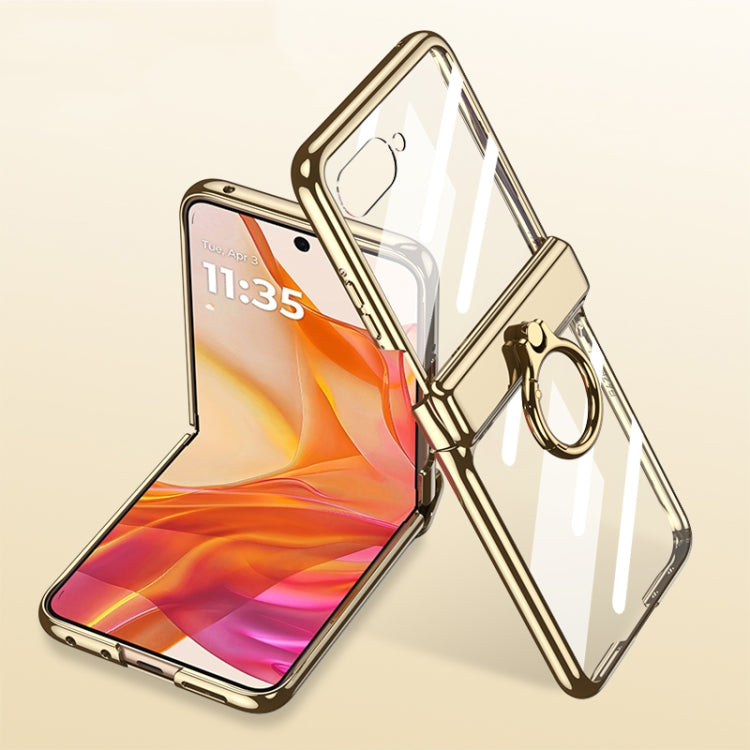 For Motorola Razr 50 Ultra GKK Integrated  Magnetic Folding Phantom Rotary Phone Case with Ring Holder(Champagne Gold) - free shipping - PMC Jewellery - Order now!