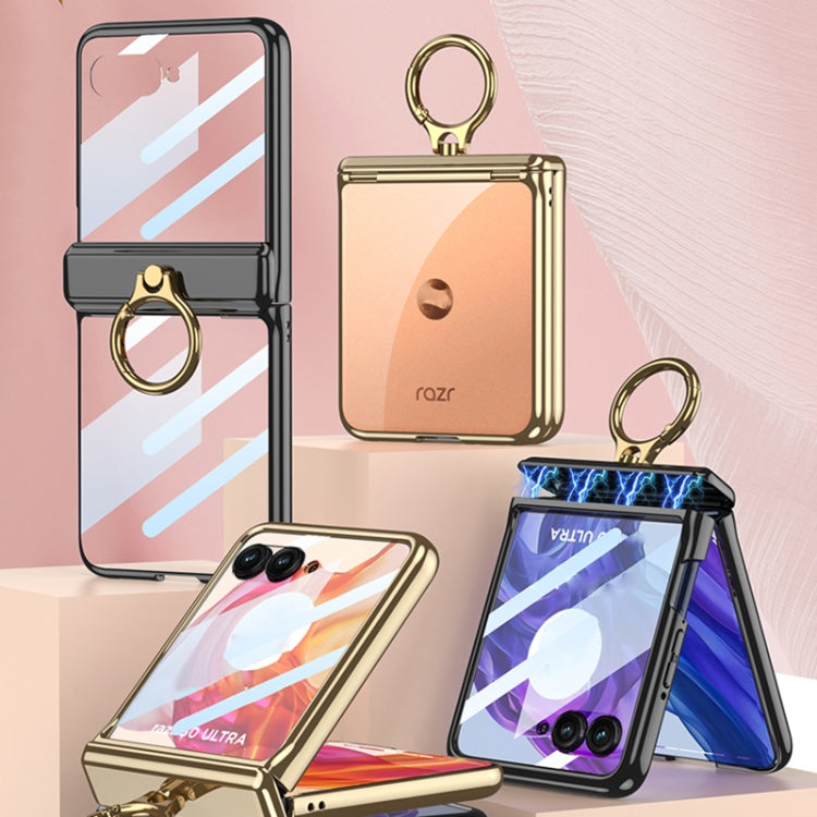 For Motorola Razr 50 Ultra GKK Integrated  Magnetic Folding Phantom Rotary Phone Case with Ring Holder(Champagne Gold) - free shipping - PMC Jewellery - Order now!