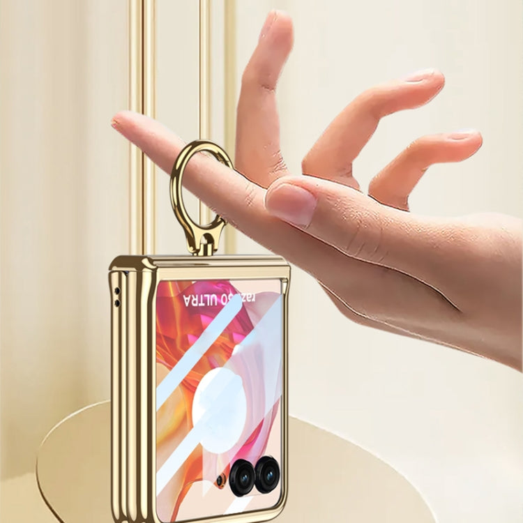 For Motorola Razr 50 Ultra GKK Integrated  Magnetic Folding Phantom Rotary Phone Case with Ring Holder(Champagne Gold) - free shipping - PMC Jewellery - Order now!