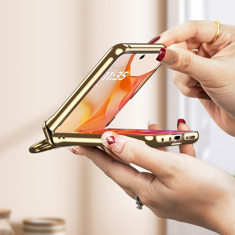 For Motorola Razr 50 Ultra GKK Integrated  Magnetic Folding Phantom Rotary Phone Case with Ring Holder(Champagne Gold) - free shipping - PMC Jewellery - Order now!