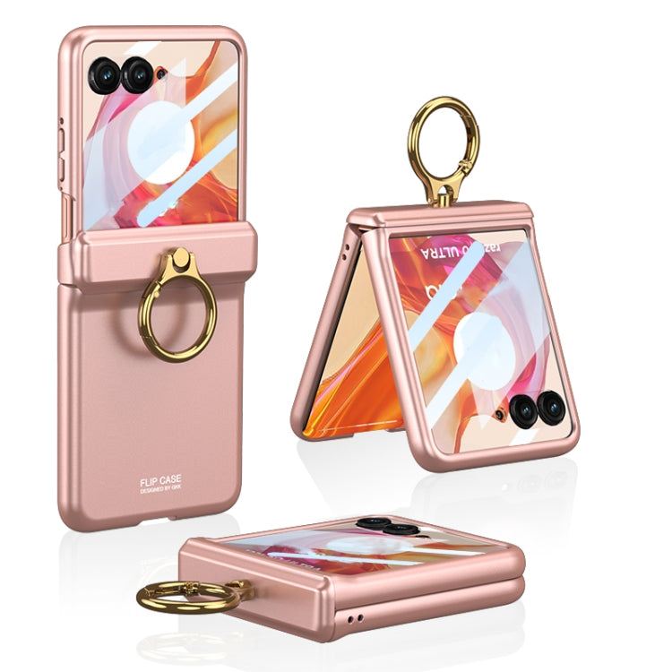 For Motorola Razr 50 Ultra GKK Integrated Magnetic Hinged Flip Case with Ring Holder(Pink) - free shipping - PMC Jewellery - Order now!