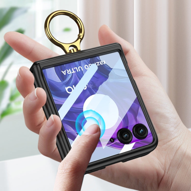 For Motorola Razr 50 Ultra GKK Integrated Magnetic Hinged Flip Case with Ring Holder(Pink) - free shipping - PMC Jewellery - Order now!