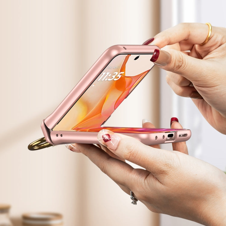 For Motorola Razr 50 Ultra GKK Integrated Magnetic Hinged Flip Case with Ring Holder(Pink) - free shipping - PMC Jewellery - Order now!