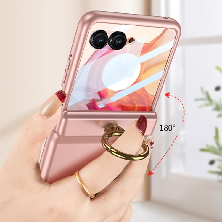 For Motorola Razr 50 Ultra GKK Integrated Magnetic Hinged Flip Case with Ring Holder(Pink) - free shipping - PMC Jewellery - Order now!