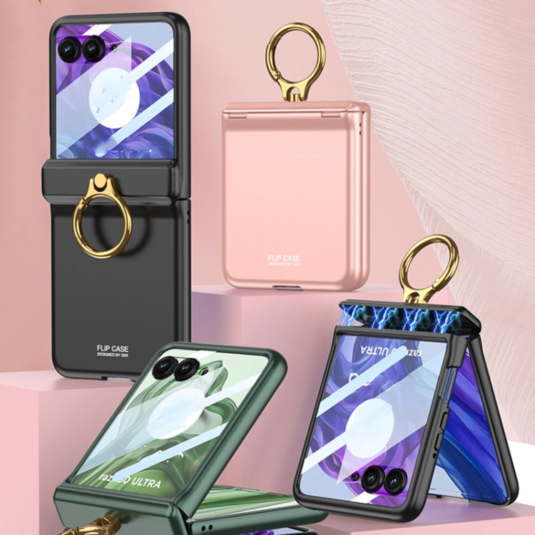 For Motorola Razr 50 GKK Integrated Magnetic Hinged Flip Case with Ring Holder(Green) - free shipping - PMC Jewellery - Order now!