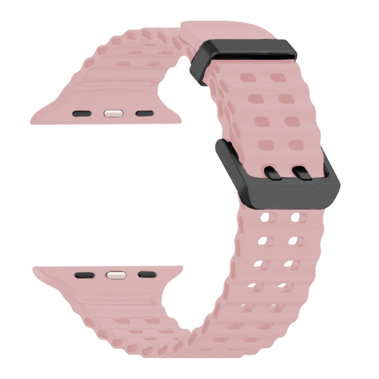 For Apple Watch SE 2022 44mm Ocean Dual-Row Hole Silicone Watch Band(Vintage Rose) - free shipping - PMc TechLife - Order now!