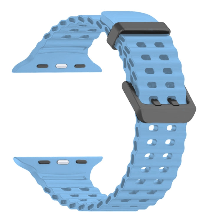 For Apple Watch SE 44mm Ocean Dual-Row Hole Silicone Watch Band(Premium Blue) - free shipping - PMc TechLife - Order now!