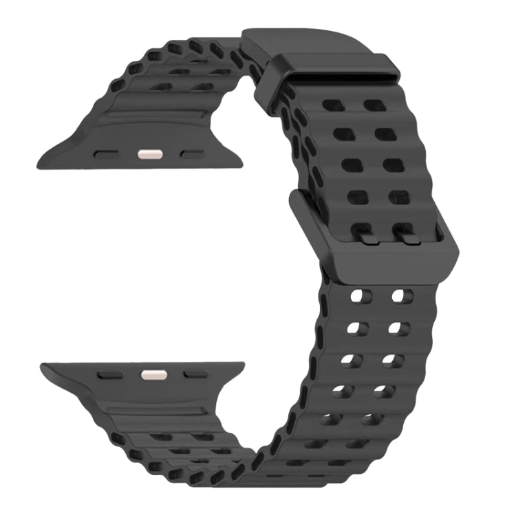 For Apple Watch Series 6 44mm Ocean Dual-Row Hole Silicone Watch Band(Grey) - free shipping - PMc TechLife - Order now!