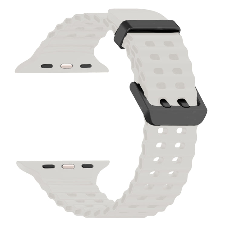 For Apple Watch Series 6 44mm Ocean Dual-Row Hole Silicone Watch Band(Starlight) - free shipping - PMc TechLife - Order now!