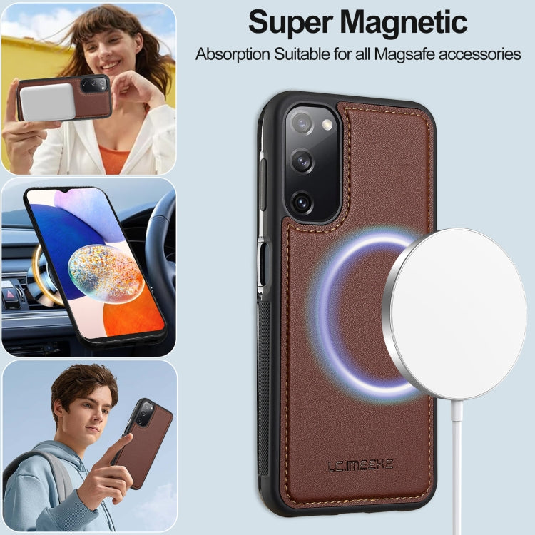 For Samsung Galaxy S20 FE 5G LC.IMEEKE L2 Series Detachable Magsafe PU Phone Case with Lanyard(Brown) - free shipping - PMC Jewellery - Order now!