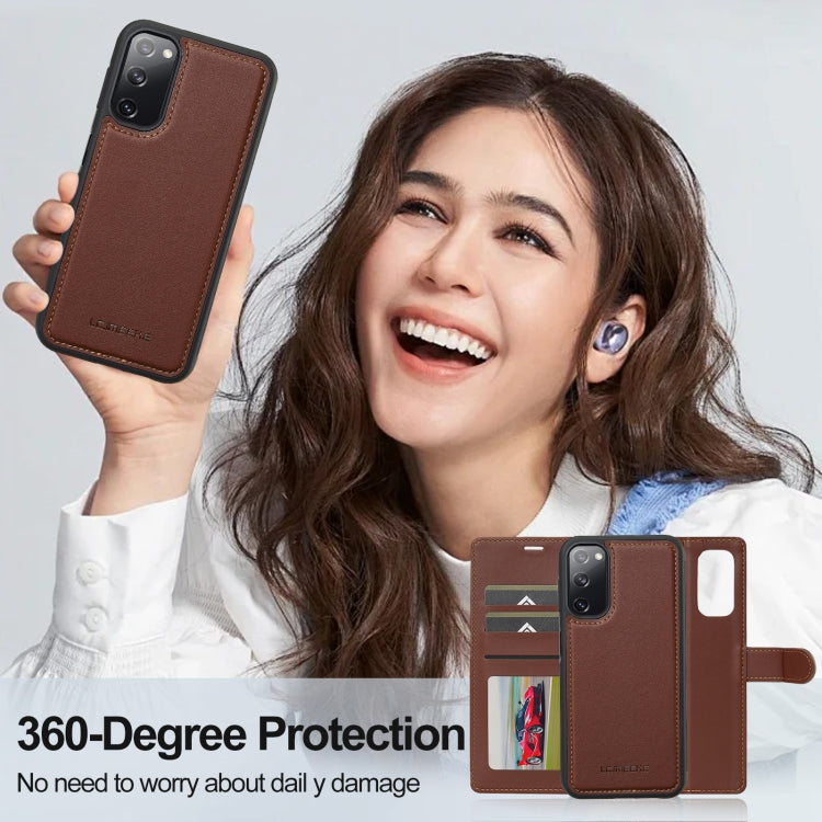 For Samsung Galaxy S20 FE 5G LC.IMEEKE L2 Series Detachable Magsafe PU Phone Case with Lanyard(Brown) - free shipping - PMC Jewellery - Order now!