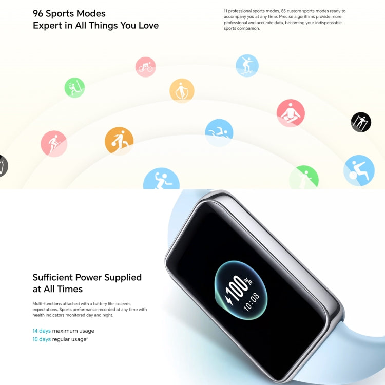 Honor Band 9, 1.57 inch AMOLED Screen, Support Heart Rate / Blood Oxygen / Sleep Monitoring, NFC Version(Blue) - free shipping - PMC TechLife - Order now!