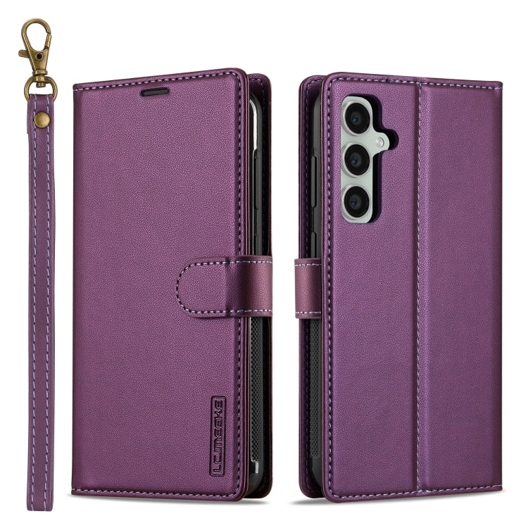 For Samsung Galaxy A35 5G LC.IMEEKE L2 Series Detachable Magsafe PU Phone Case with Lanyard(Purple) - free shipping - PMC Jewellery - Order now!