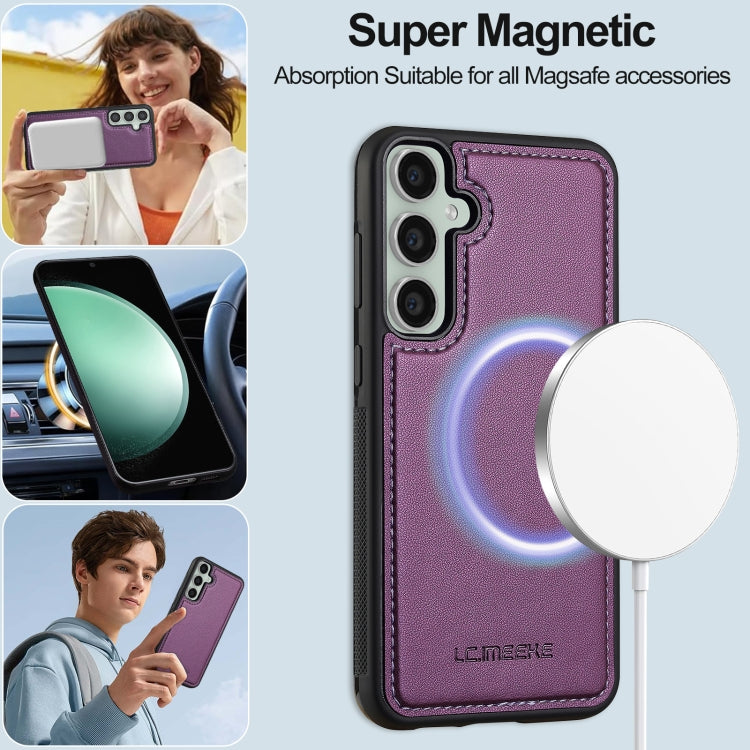 For Samsung Galaxy A35 5G LC.IMEEKE L2 Series Detachable Magsafe PU Phone Case with Lanyard(Purple) - free shipping - PMC Jewellery - Order now!