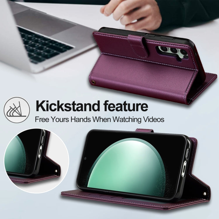 For Samsung Galaxy A35 5G LC.IMEEKE L2 Series Detachable Magsafe PU Phone Case with Lanyard(Purple) - free shipping - PMC Jewellery - Order now!