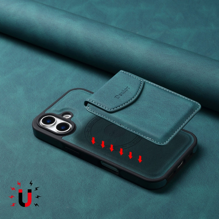 For iPhone 16 Plus Denior D19 Skin Feel MagSafe Detachable Card Slot Phone Case(Blue) - iPhone 16 Plus Cases by Denior | Online Shopping South Africa | PMC Jewellery | Buy Now Pay Later Mobicred