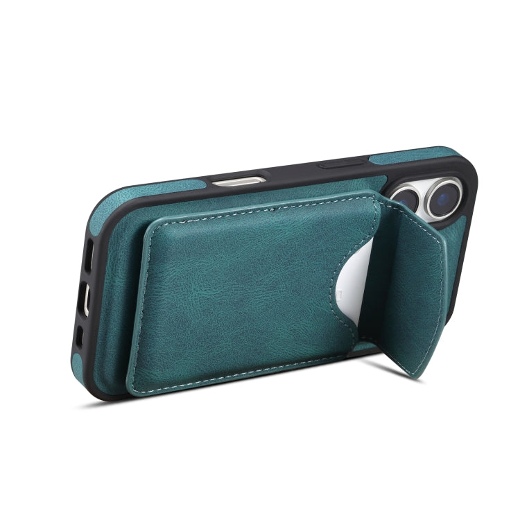 For iPhone 16 Plus Denior D19 Skin Feel MagSafe Detachable Card Slot Phone Case(Blue) - iPhone 16 Plus Cases by Denior | Online Shopping South Africa | PMC Jewellery | Buy Now Pay Later Mobicred