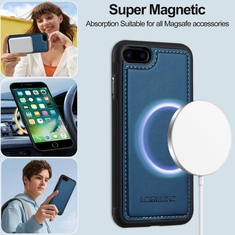 For iPhone 7 / 8 / SE 2020 2022 LC.IMEEKE L2 Series Detachable Magsafe PU Phone Case with Lanyard(Blue) - iPhone SE 2022 / 2020 / 8 / 7 Cases by LC.IMEEKE | Online Shopping South Africa | PMC Jewellery | Buy Now Pay Later Mobicred