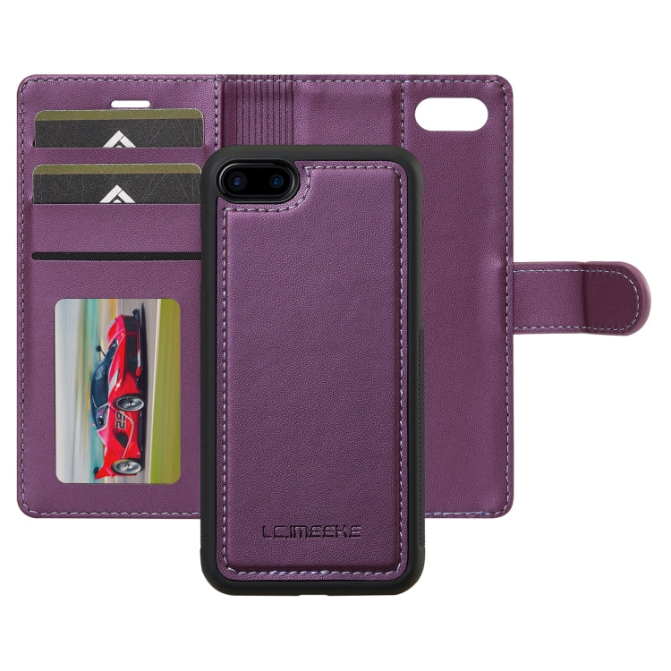 For iPhone 7 Plus / 8 Plus LC.IMEEKE L2 Series Detachable Magsafe PU Phone Case with Lanyard(Purple) - More iPhone Cases by LC.IMEEKE | Online Shopping South Africa | PMC Jewellery | Buy Now Pay Later Mobicred