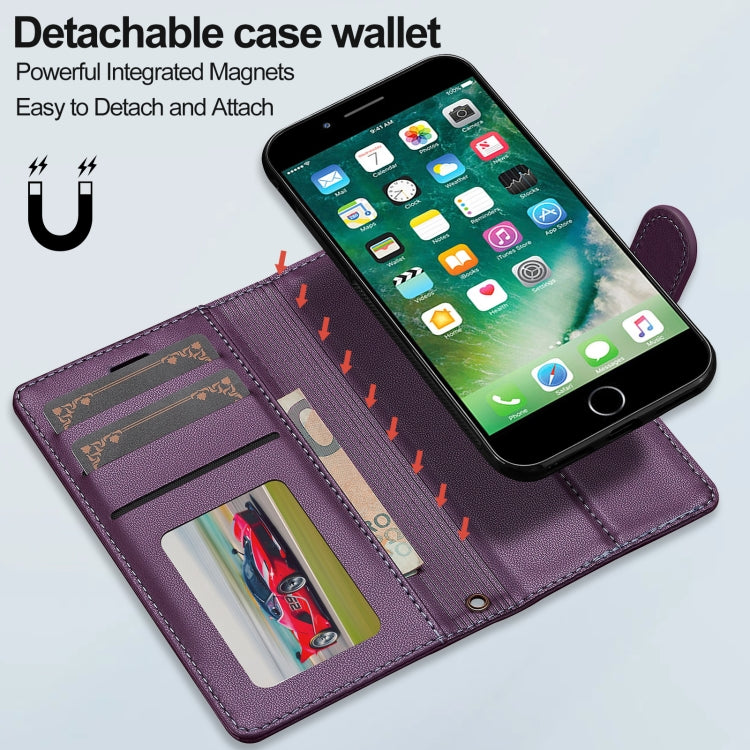 For iPhone 7 Plus / 8 Plus LC.IMEEKE L2 Series Detachable Magsafe PU Phone Case with Lanyard(Purple) - More iPhone Cases by LC.IMEEKE | Online Shopping South Africa | PMC Jewellery | Buy Now Pay Later Mobicred